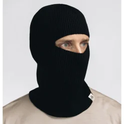 Aclima - Flat Knit Balaclava Hat // Sort