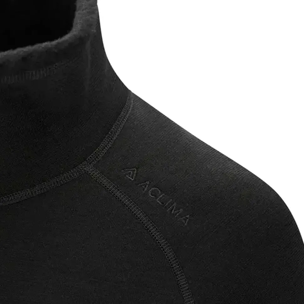 Aclima - FleeceWool Herre V2 Polo m/Lynlås // Sort