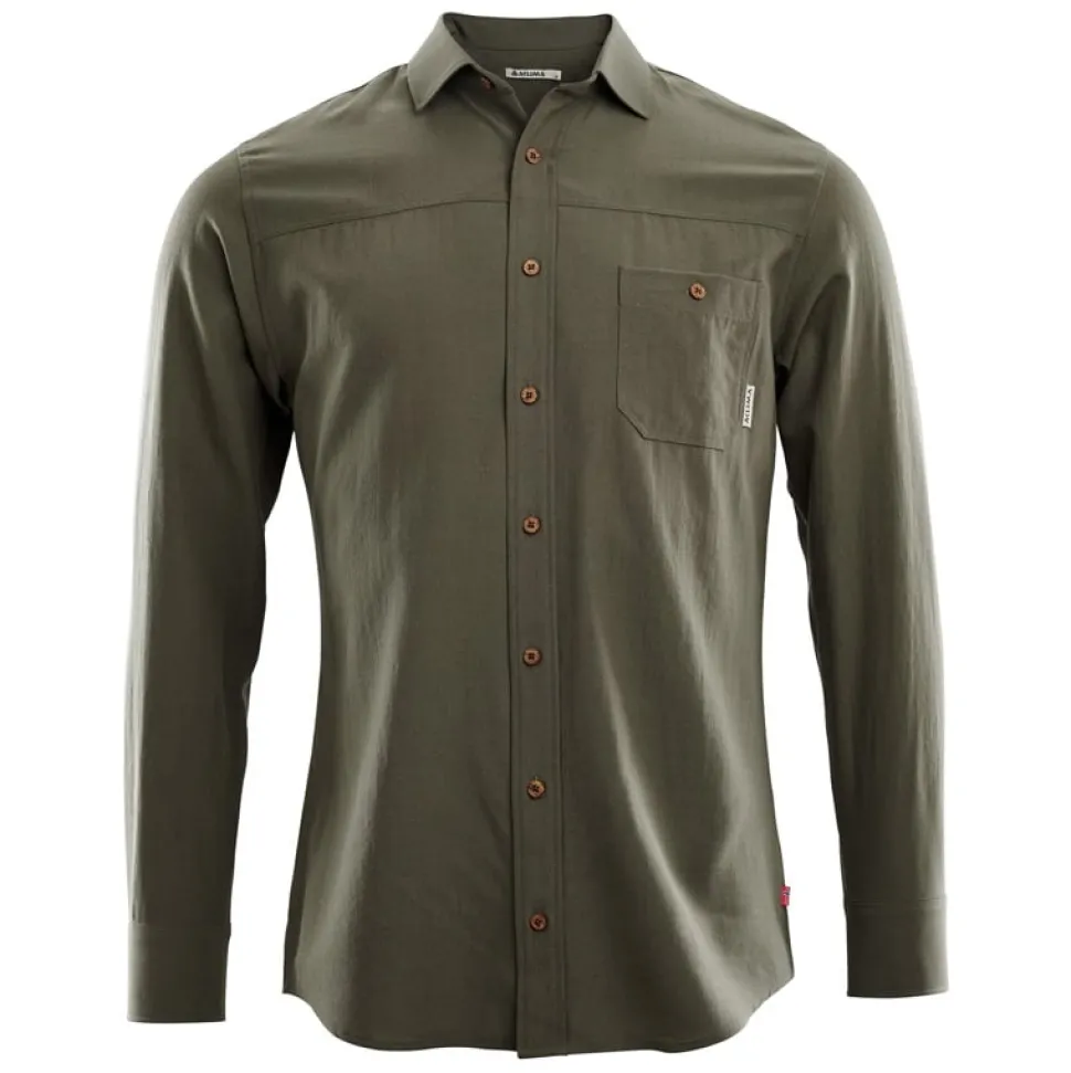 Aclima - LeisureWool Woven Herre Uldskjorte // Ranger Green