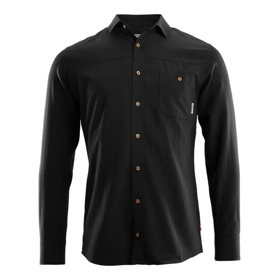 Aclima - LeisureWool Woven Herre Uldskjorte // Sort