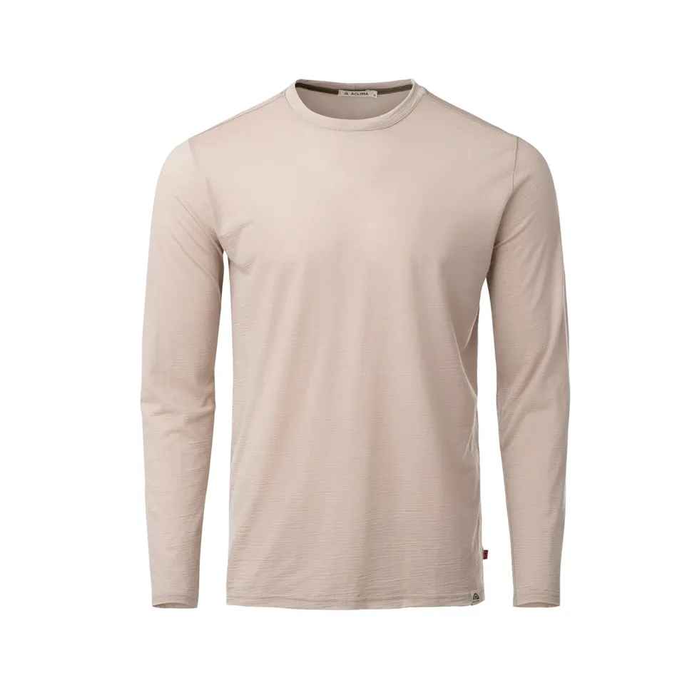 Aclima - LightWool 180 Langærmet Herre Uldtrøje // Simple Taupe