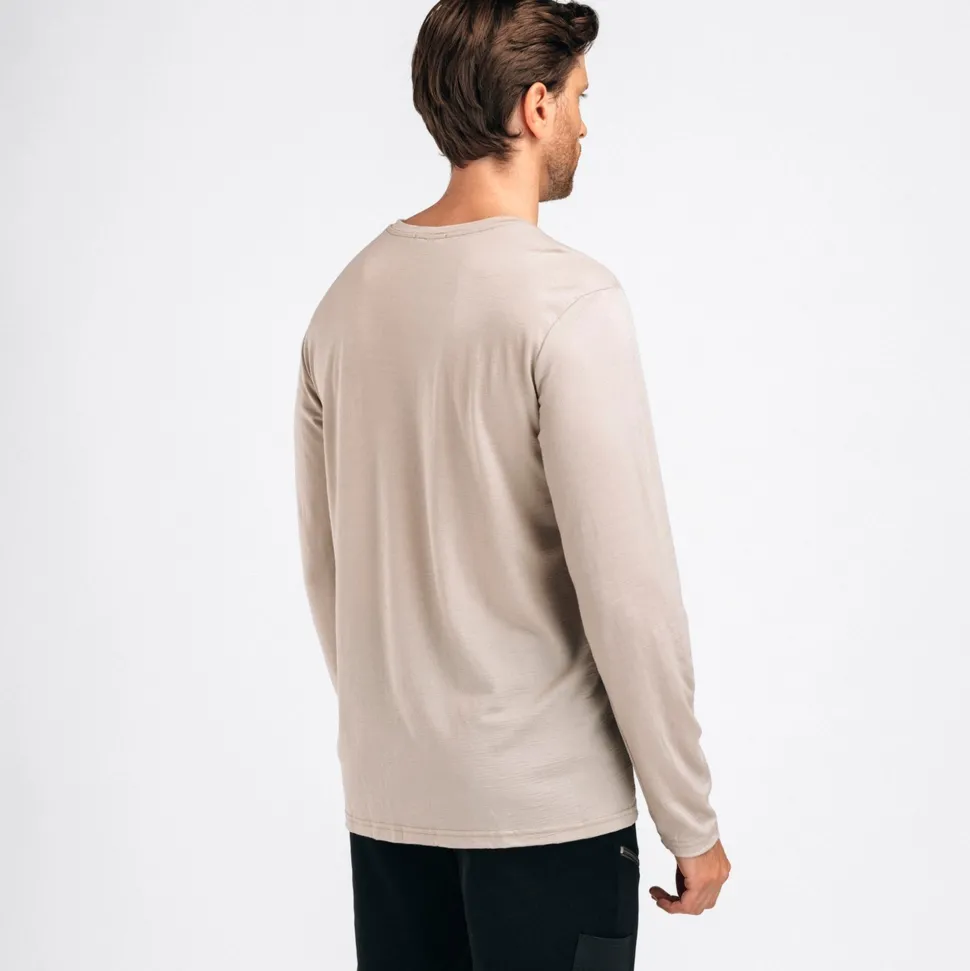 Aclima - LightWool 180 Langærmet Herre Uldtrøje // Simple Taupe