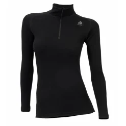 Aclima - WarmWool Dame Mock Neck m. Lynlås // Sort