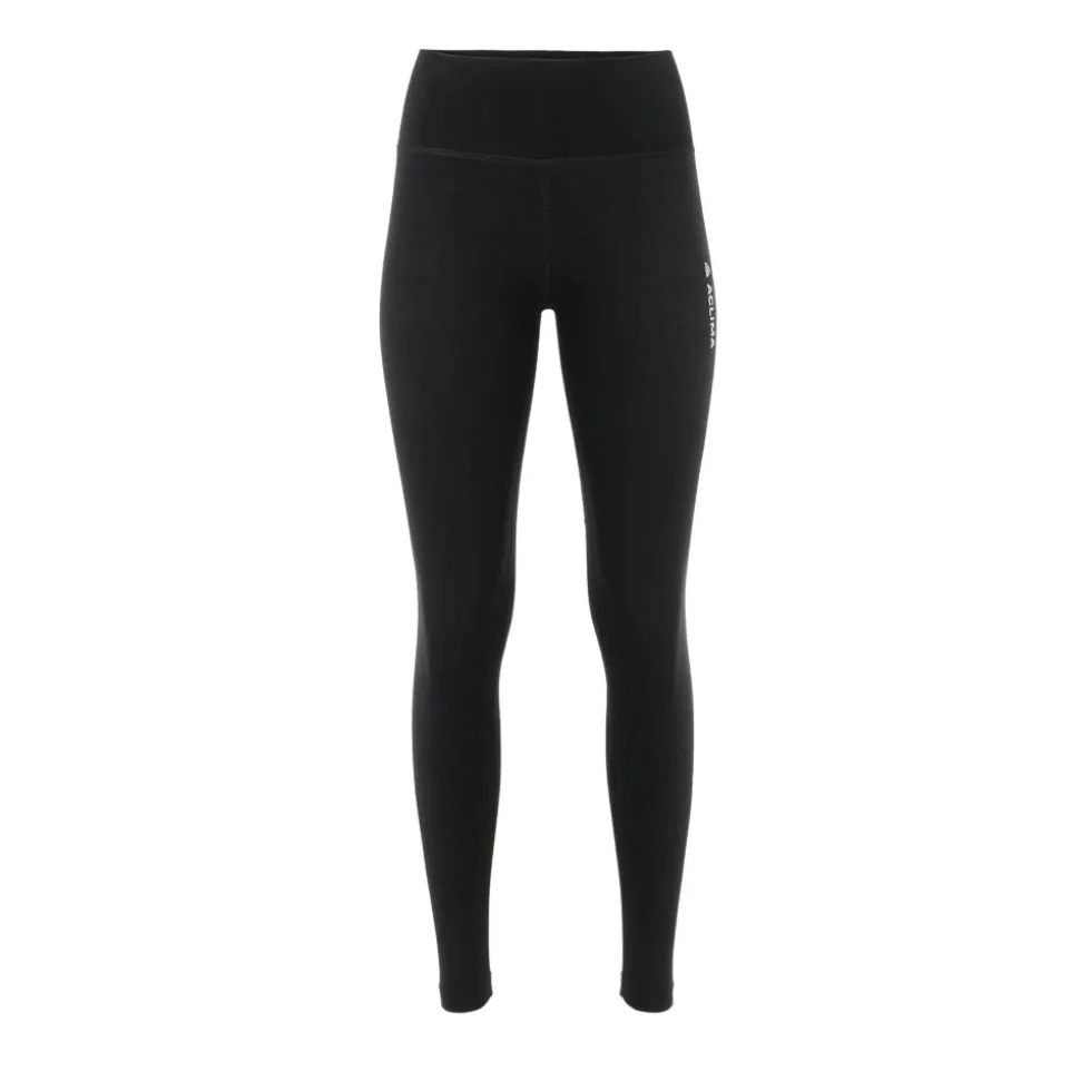 Aclima - WarmWool 200g Dame Højtaljede Lange Underbukser // Sort