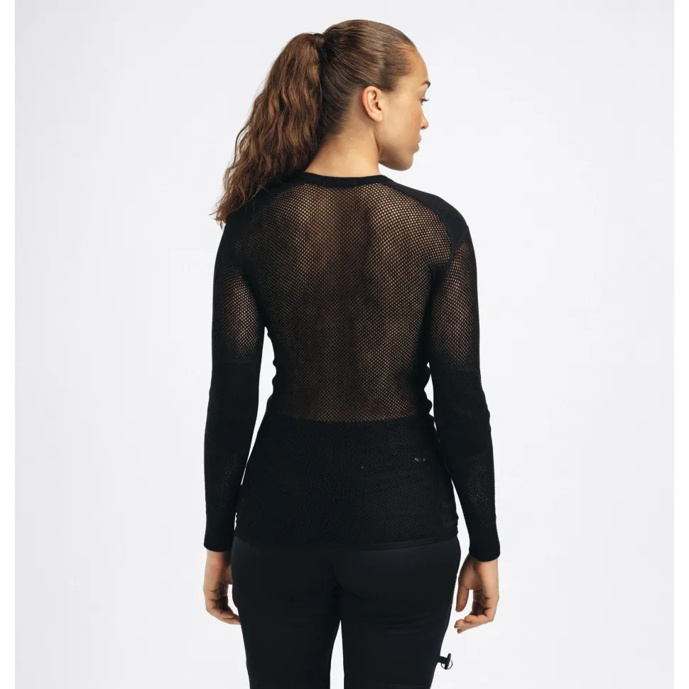 Aclima - WoolNet 120g Dame Crew Neck Uldtrøje // Sort