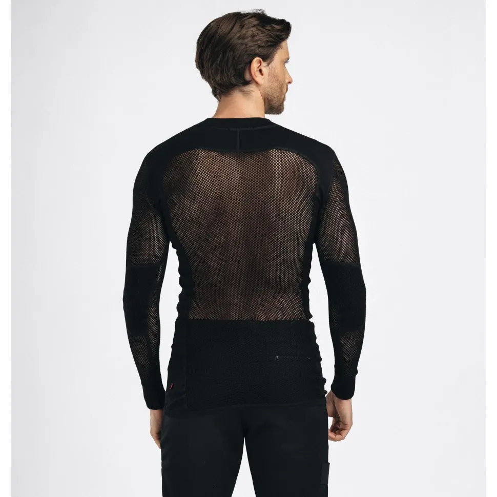 Aclima - Woolnet 120g Herre Crew Neck Uldtrøje // Sort