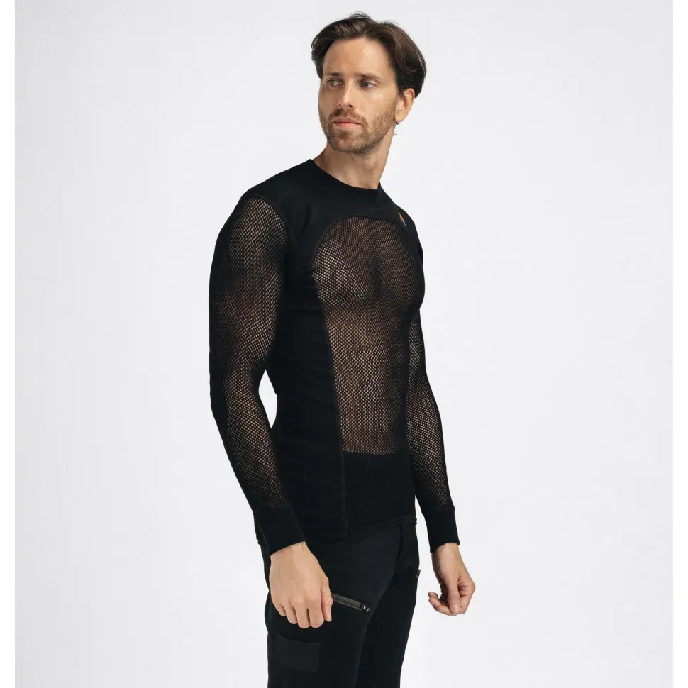Aclima - Woolnet 120g Herre Crew Neck Uldtrøje // Sort