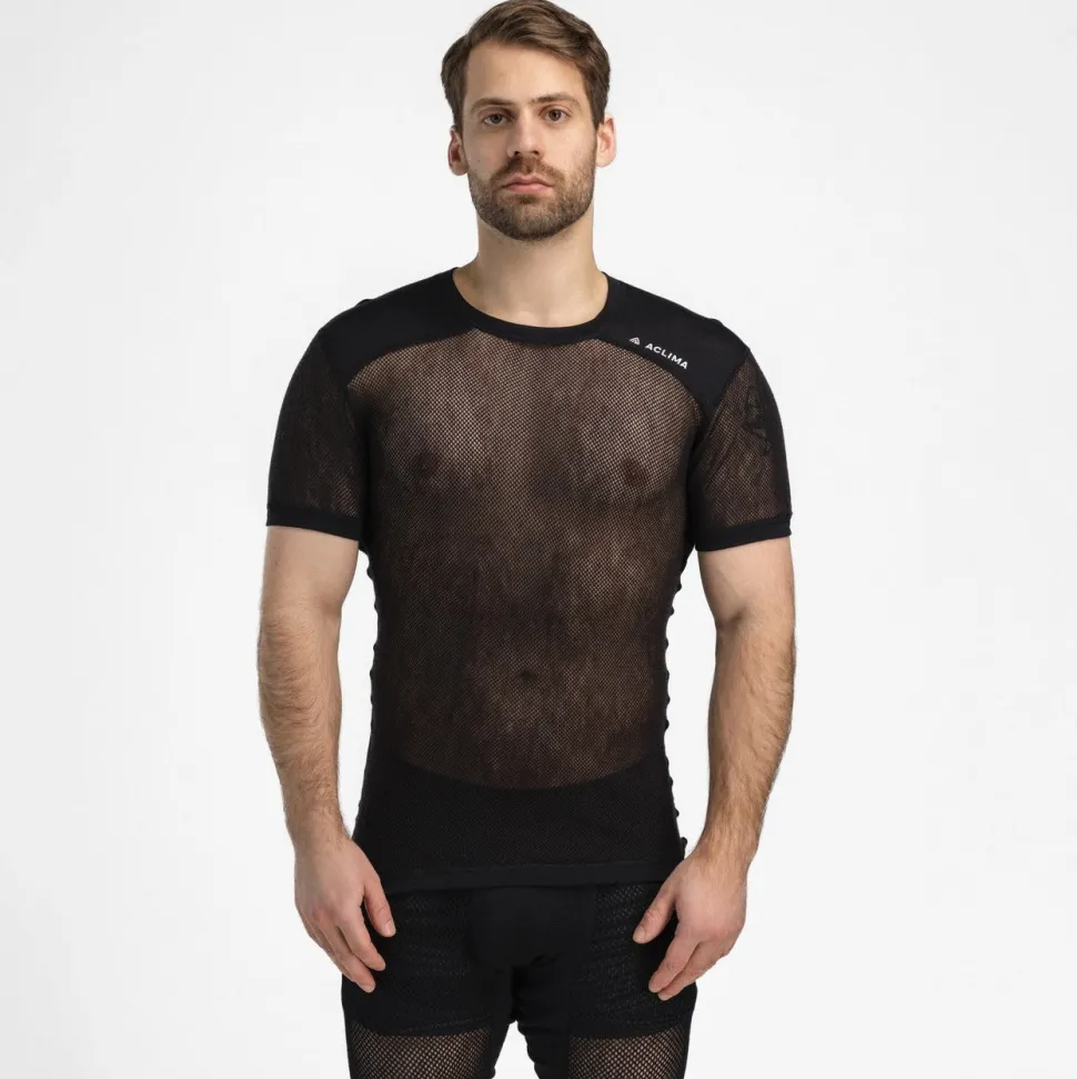 Aclima - WoolNet Light Herre Uld T-shirt // Sort