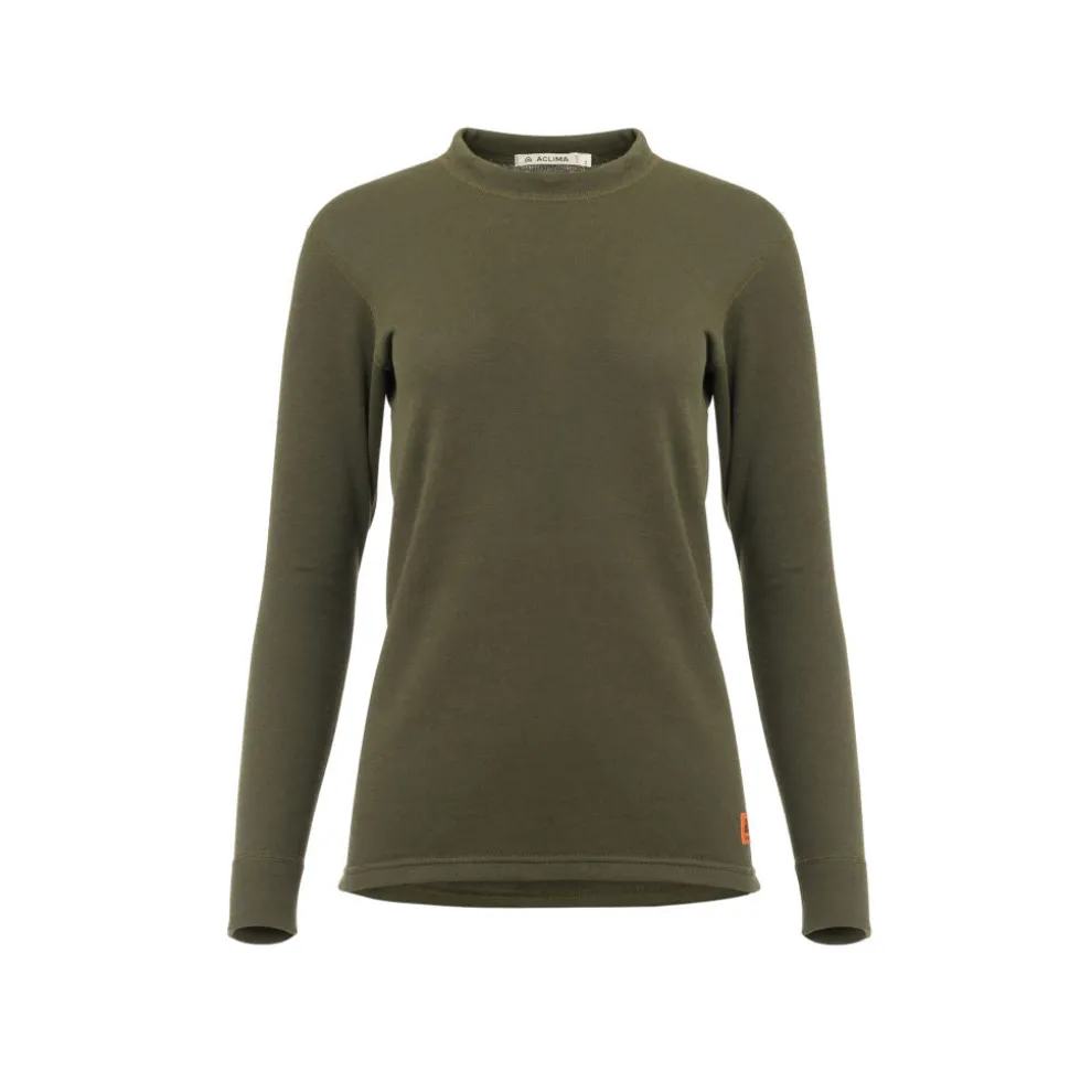 Aclima - WoolTerry 220g Dame Crew Neck // Olivengrøn