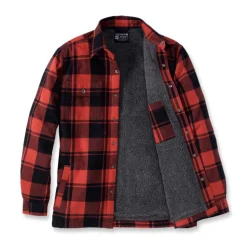 Carhartt - Flannel Sherpa-Lined Skjorte // Rød Okker