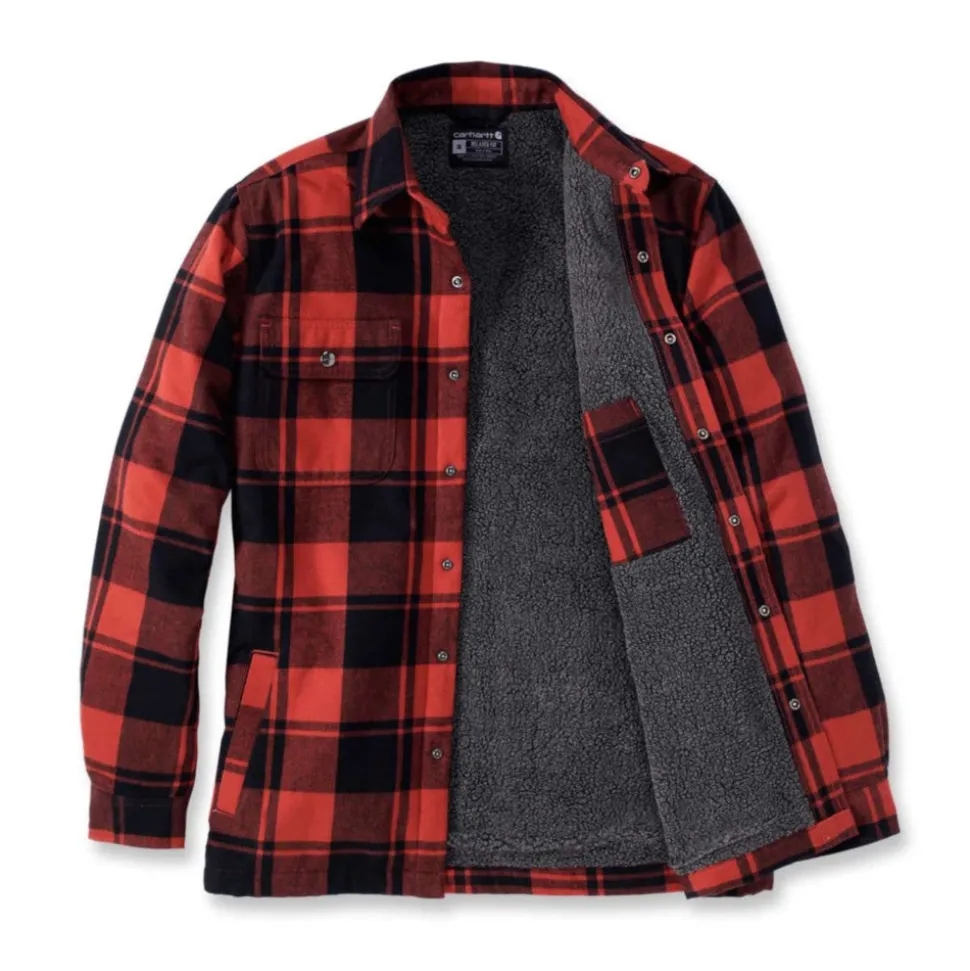 Carhartt - Flannel Sherpa-Lined Skjorte // Rød Okker
