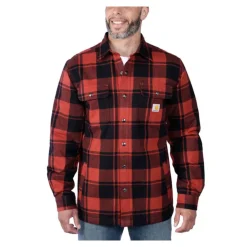 Carhartt - Flannel Sherpa-Lined Skjorte // Rød Okker