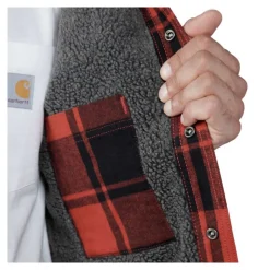 Carhartt - Flannel Sherpa-Lined Skjorte // Rød Okker