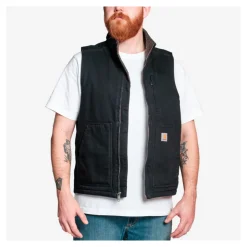 Carhartt - Washed Duck Lined Mock Neck Vest // Sort