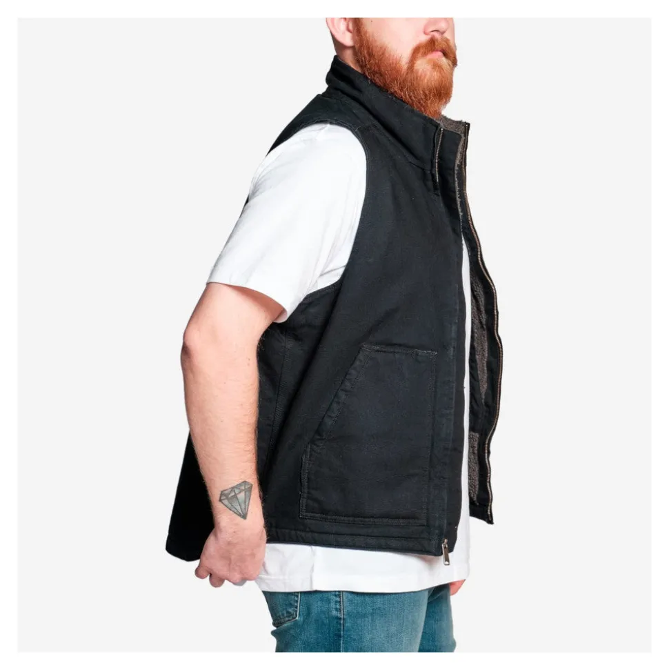 Carhartt - Washed Duck Lined Mock Neck Vest // Sort