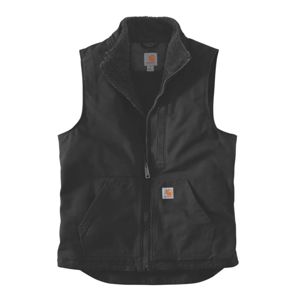 Carhartt - Washed Duck Lined Mock Neck Vest // Sort