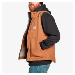 Carhartt - Washed Duck Lined Mock Neck Vest // Brun