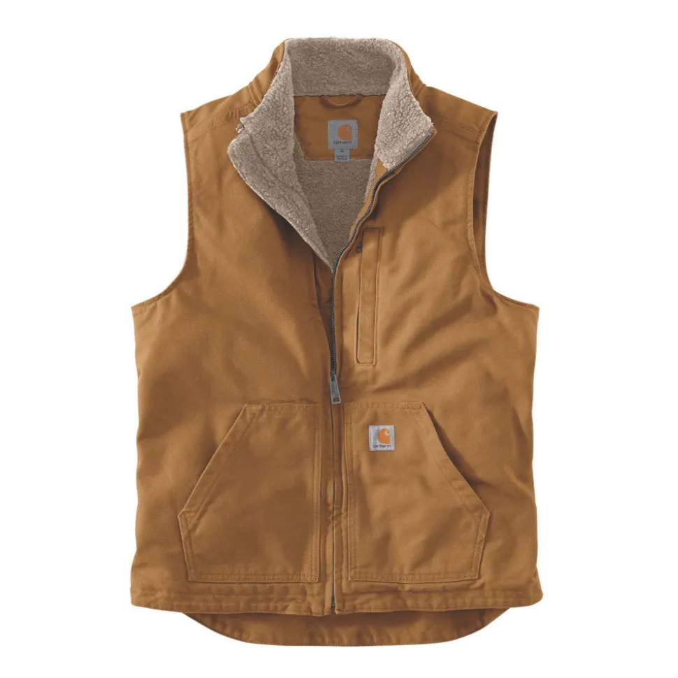 Carhartt - Washed Duck Lined Mock Neck Vest // Brun