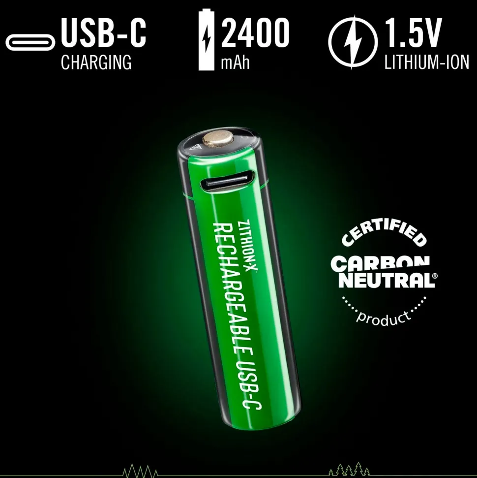 Coast - AA 1.5V USB-C genopladelige batterier 2400 mAh (4 stk)