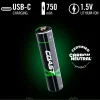 Coast - AAA 1.5V USB-C genopladelige batterier 750 mAh (4 stk)