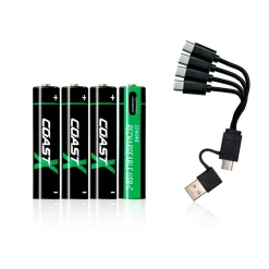 Coast - AAA 1.5V USB-C genopladelige batterier 750 mAh (4 stk)