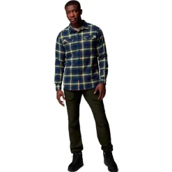 Columbia - Flare Gun Stretch Flannel Langærmet Herre Skjorte // Navy