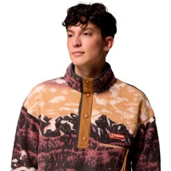 Columbia - Helvetia II Printed Half Snap Fleece Pullover // Camel Brown Sisters