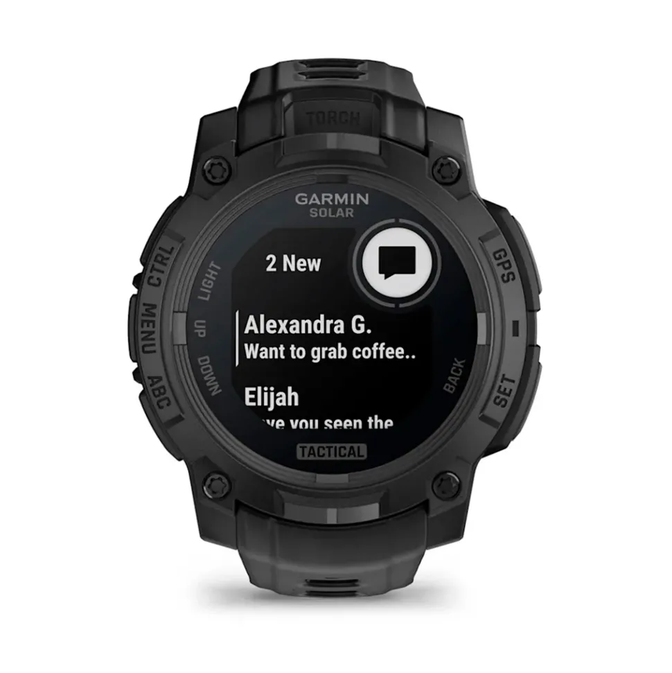 Garmin - Instinct 3 Solar 45 mm TACTICAL Smartwatch // Sort