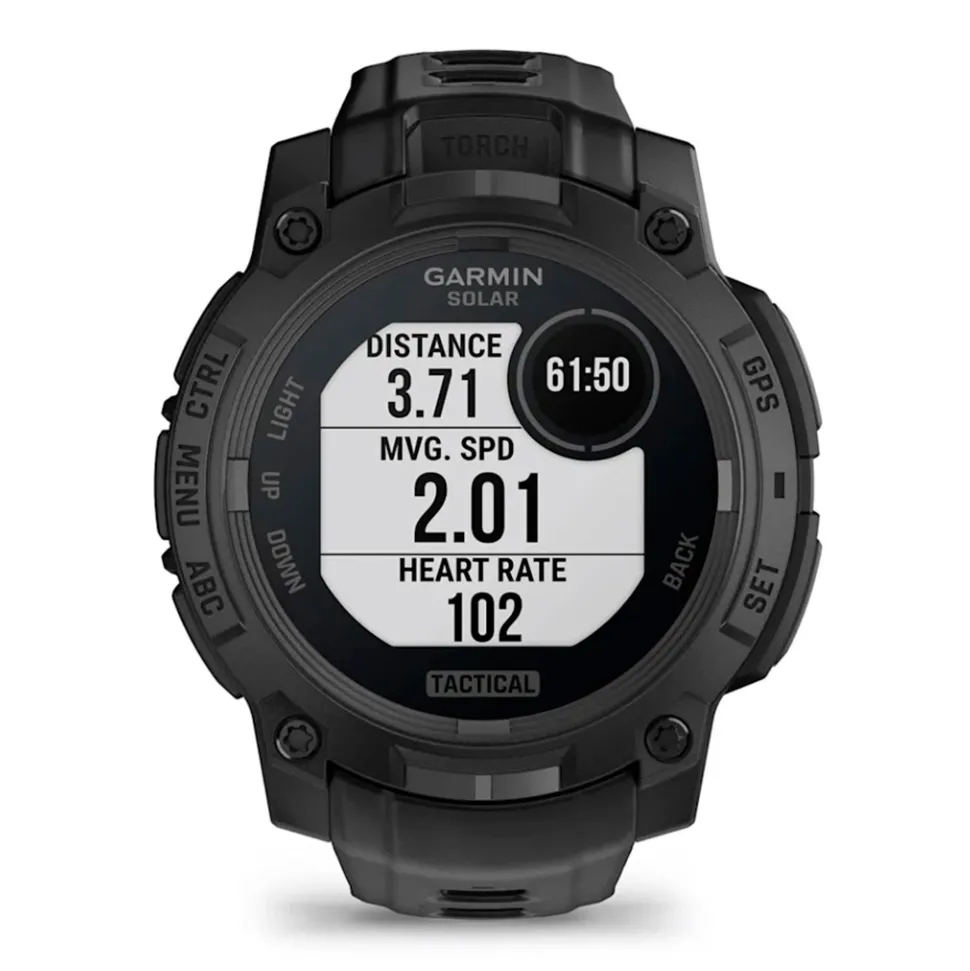 Garmin - Instinct 3 Solar 45 mm TACTICAL Smartwatch // Sort