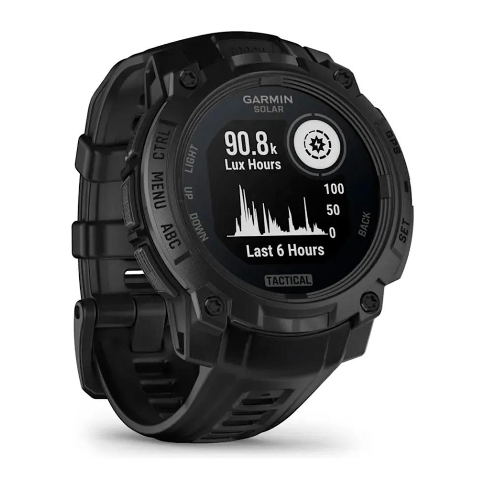 Garmin - Instinct 3 Solar 45 mm TACTICAL Smartwatch // Sort