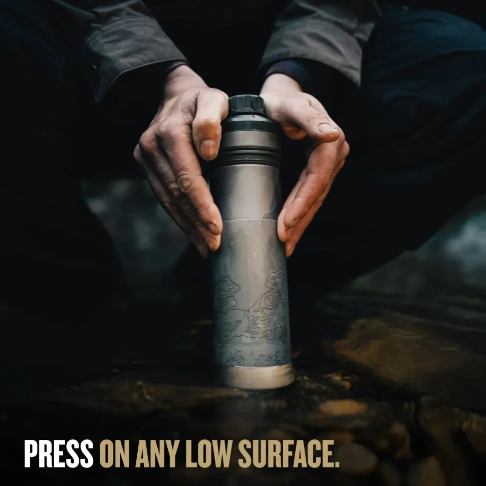 Grayl - UltraPress Titanium flaske med Vandrensefilter 500 ml // Sort