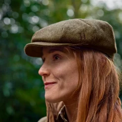 Härkila - Kenmore Cl. Baker Boy Cap // Forest Green / Herringbone