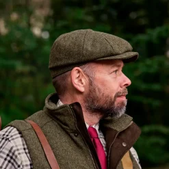 Härkila - Kenmore Cl. Baker Boy Cap // Forest Green / Herringbone