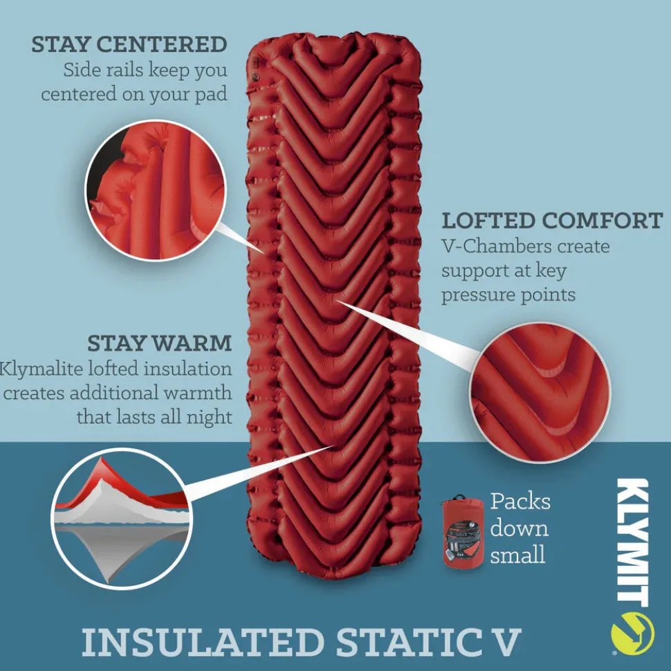 Klymit - Insulated Static V Liggeunderlag // Rød