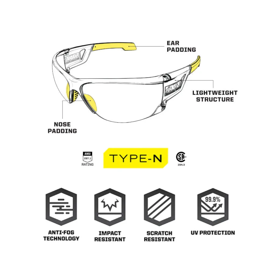 Mechanix Wear - Type N Amber Briller (Gult Glas)