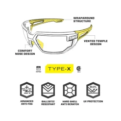 Mechanix Wear - Type X Amber Briller (Gult Glas)