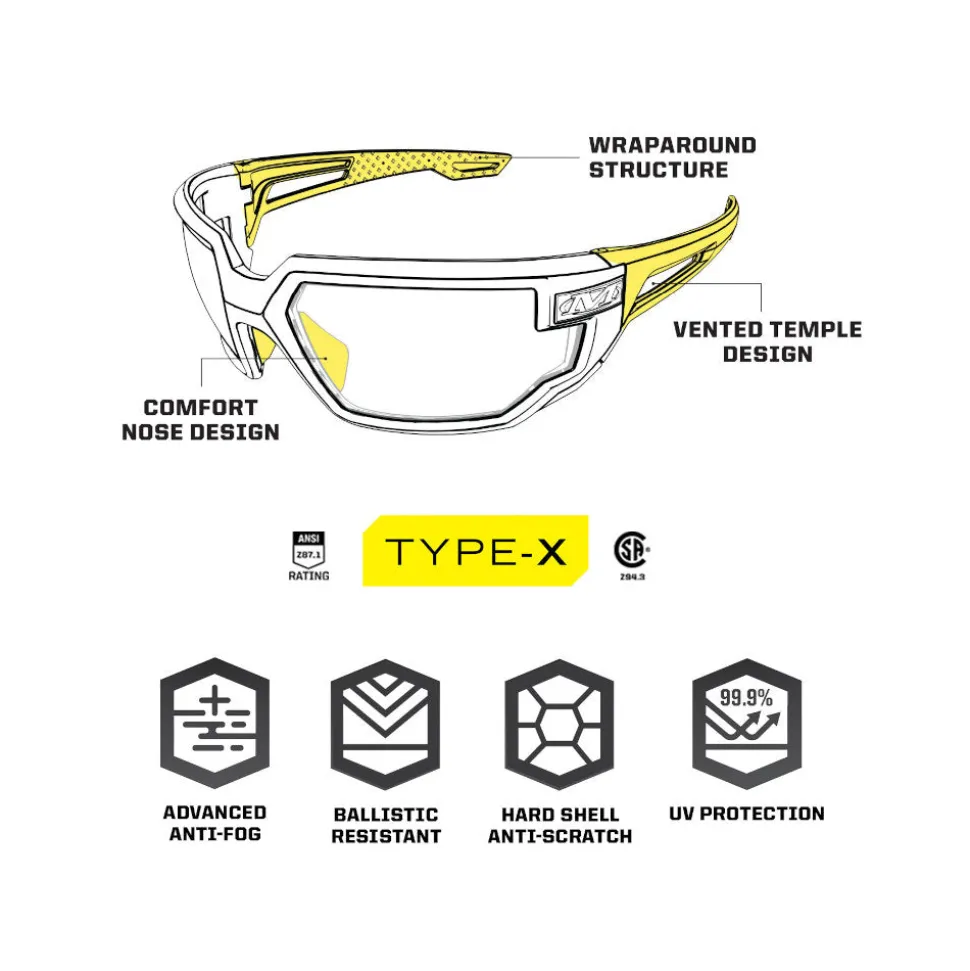 Mechanix Wear - Type X Amber Briller (Gult Glas)