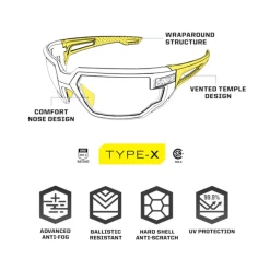 Mechanix Wear - Type X Smoke Briller (Mørkt Glas)
