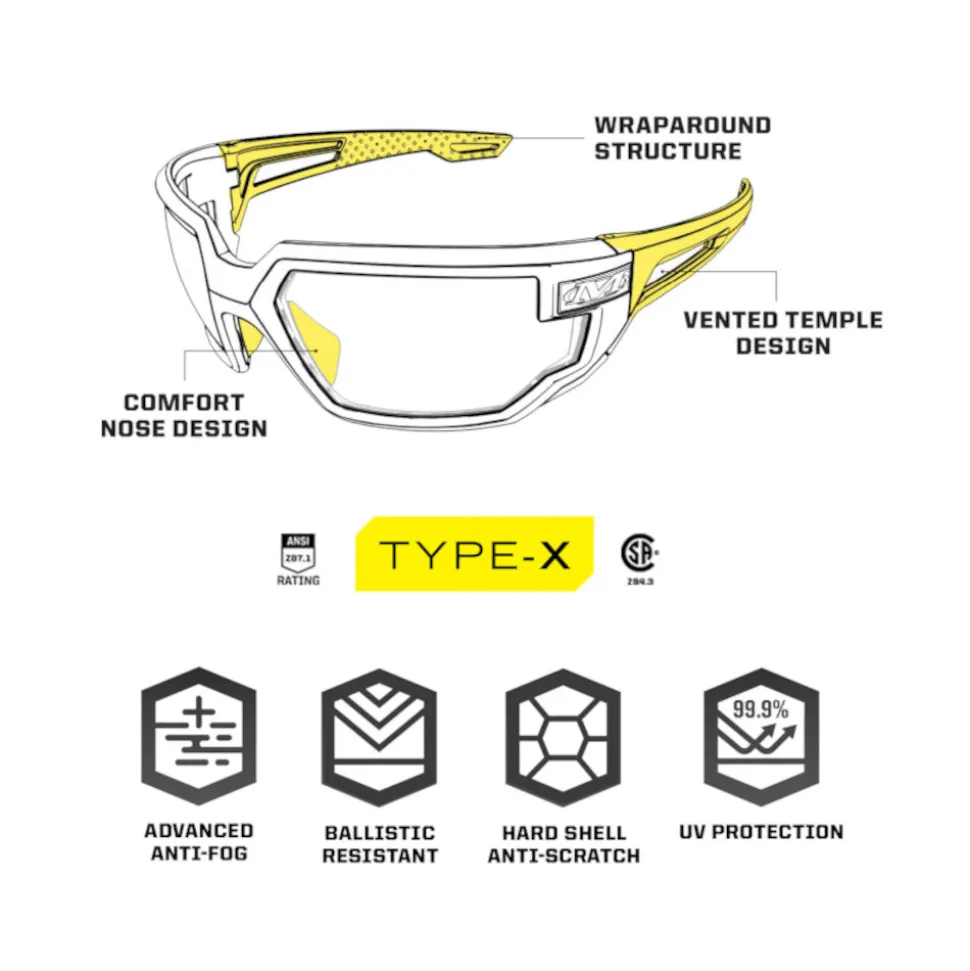 Mechanix Wear - Type X Smoke Briller (Mørkt Glas)
