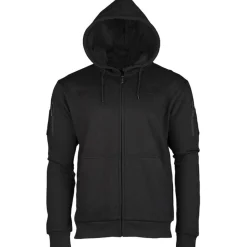 Mil-Tec - Tactical Hoodie Hættetrøje m. Lynlås // Sort