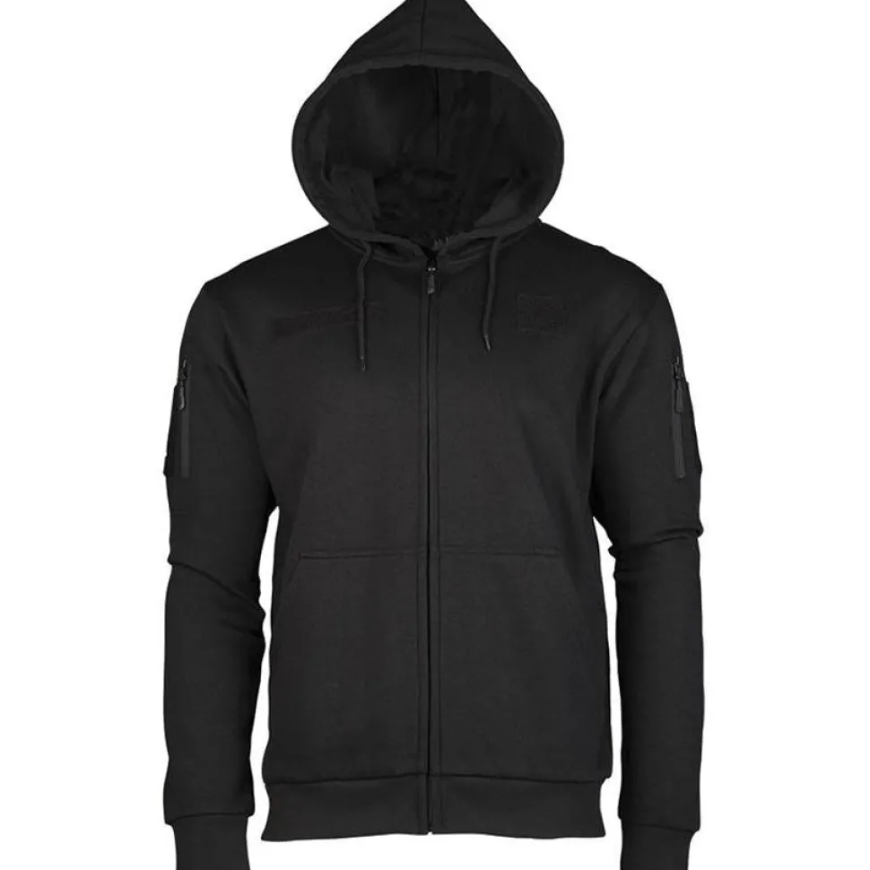 Mil-Tec - Tactical Hoodie Hættetrøje m. Lynlås // Sort