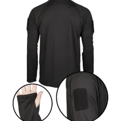 Mil-Tec - Tactical Quick Dry Langærmet T-Shirt // Sort