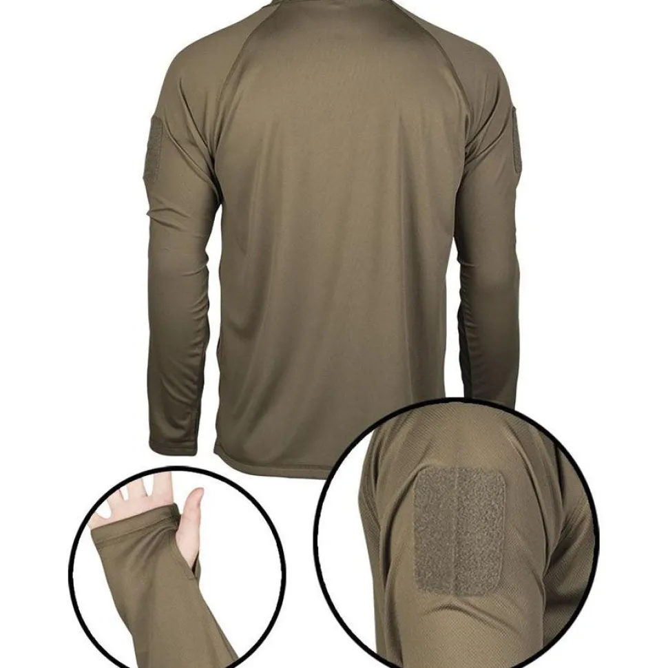 Mil-Tec - Tactical Quick Dry Langærmet T-Shirt // Olivengrøn