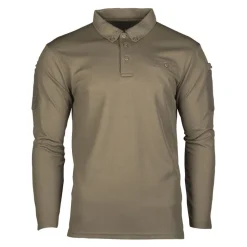 Mil-Tec - Tactical Quickdry Langærmet Herre Polo // Olivengrøn