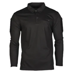 Mil-Tec - Tactical Quickdry Langærmet Herre Polo // Sort