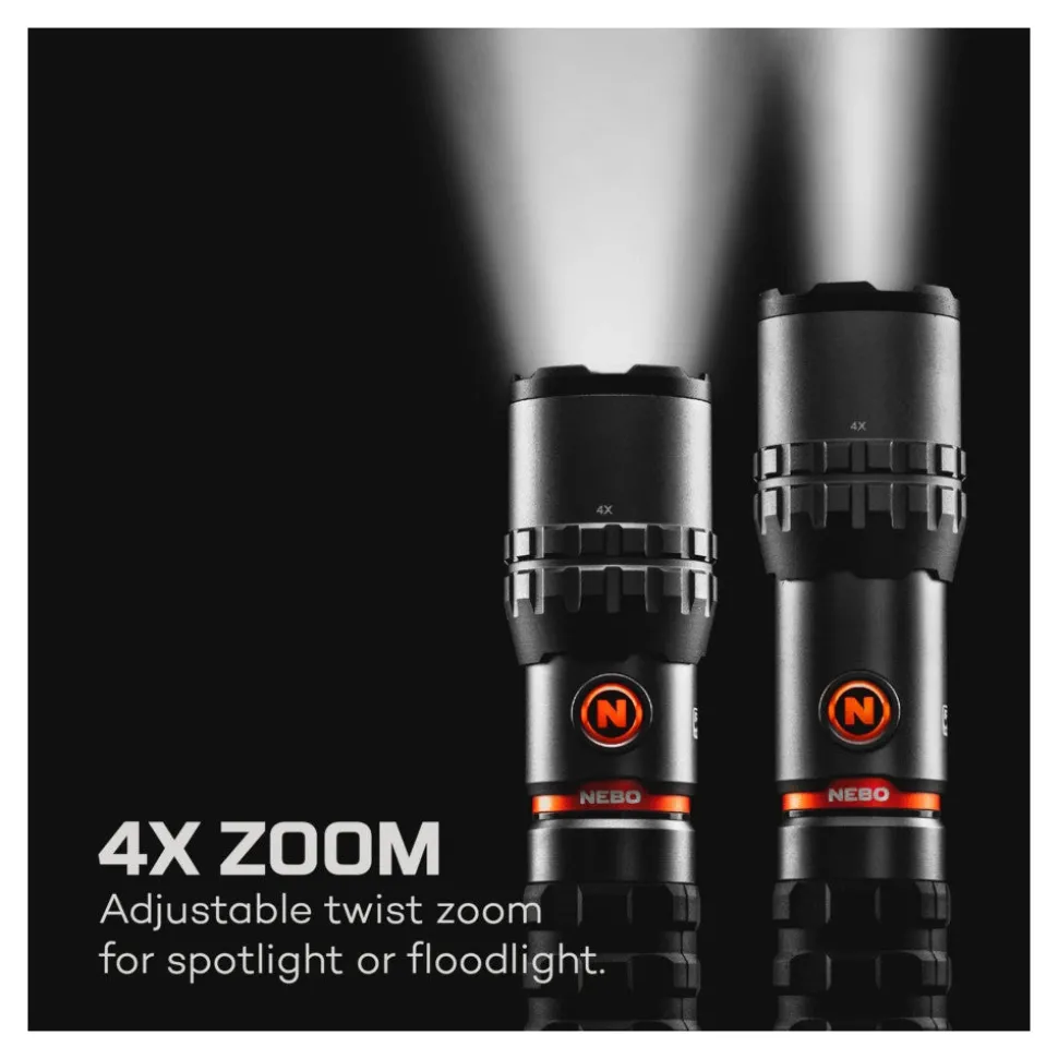 Nebo - SLYDE KING 2K Genopladelig Lommelygte 2000 Lumen
