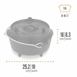 Petromax - Dutch Oven ft3 Støbejernsgryde 1,6L