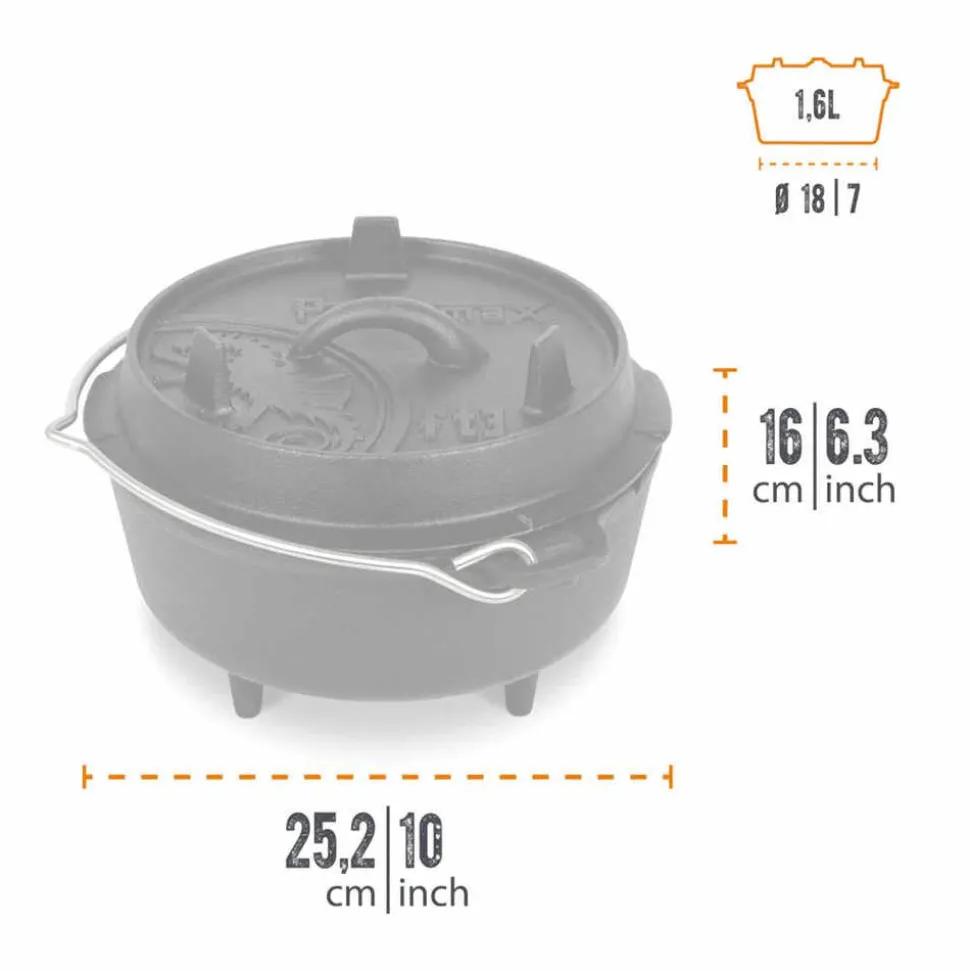 Petromax - Dutch Oven ft3 Støbejernsgryde 1,6L