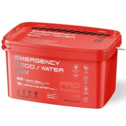 Pro Ration - Emergency Food/Water Box, 23 Måltider inkl. 4L Vand, 15 års Holdbarhed