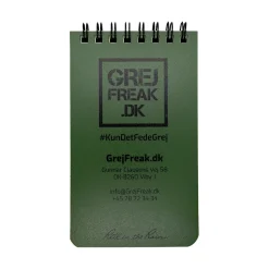 Rite In The Rain - Pocket Top Spiral m. GrejFreak.dk Logo 8 x 13 cm // Grøn